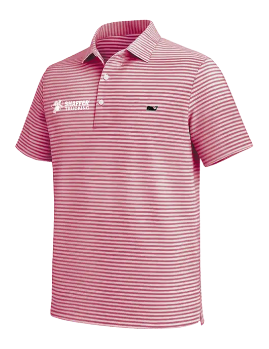 Vineyard Vines Red Heathered Winstead Sankaty Polo w/Shaffer Trucking Logo