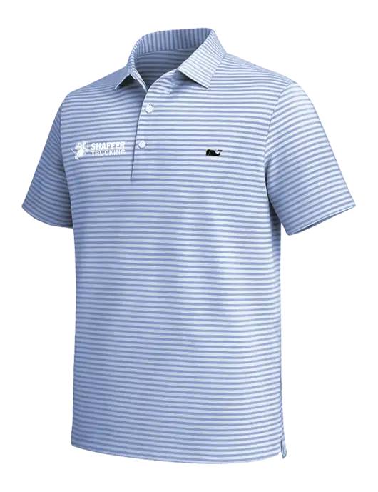 Vineyard Vines Light Navy Heathered Winstead Sankaty Polo w/Shaffer Trucking Logo