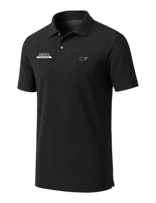 Vineyard Vines Edgartown Black Pique Polo w/Hunt Transportation Logo