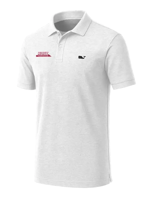 Vineyard Vines Edgartown White Pique Polo w/Hunt Transportation Logo