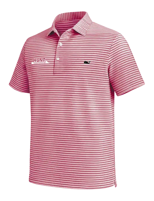 Vineyard Vines Red Heathered Winstead Sankaty Polo w/Hunt Transportation Logo