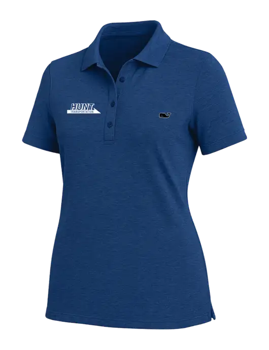 Vineyard Vines Womens Light Navy Blue Edgartown Pique Polo w/Hunt Transportation Logo